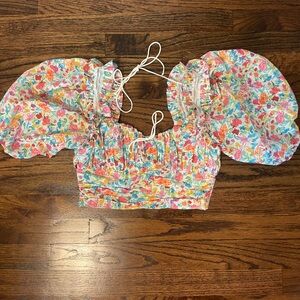 For love and lemons floral crop top